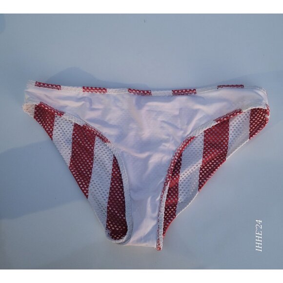 H&M Women's Red & White Striped Bikini Bottoms Size 8 - Picture 5 of 7